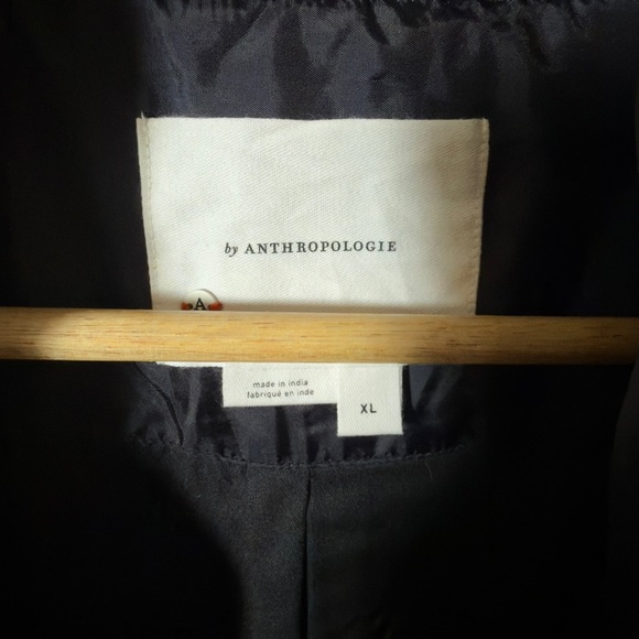 Anthropologie XL Floral Embroidered Bomber Jacket | Quilted Puffer Coat - Picture 9 of 9